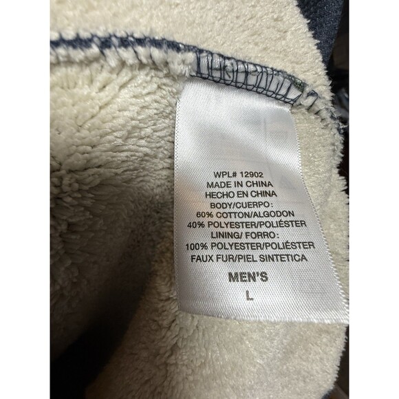 The American Outdoorsman Indigo Heather Sherpa Lined Waffle Henley Shirt Large - Picture 6 of 11